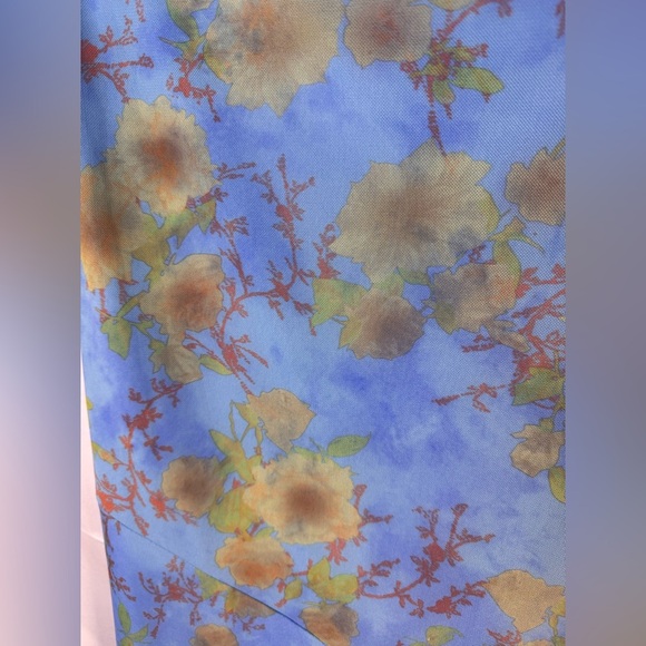 Urban Outfitters Strapless Floral Blue Maxi Skirt Size L - Picture 4 of 12